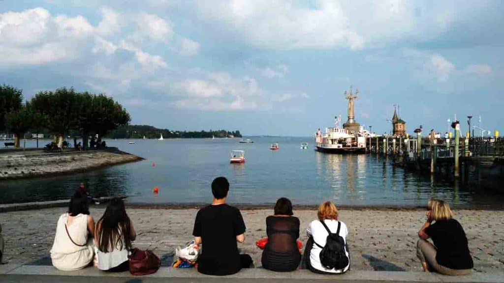 Il porto di Costanza Germania con la statua di Imperia sullo sfondo